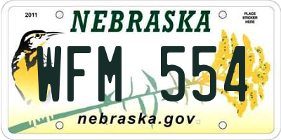 NE license plate WFM554