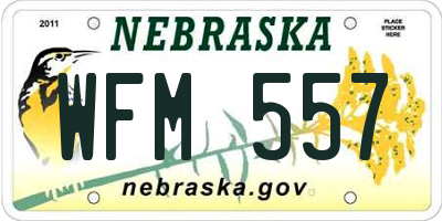 NE license plate WFM557