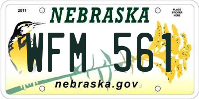 NE license plate WFM561
