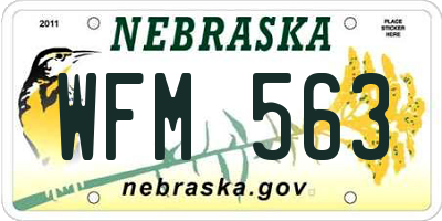 NE license plate WFM563