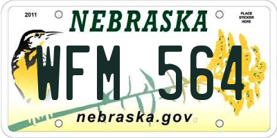 NE license plate WFM564