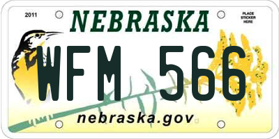NE license plate WFM566