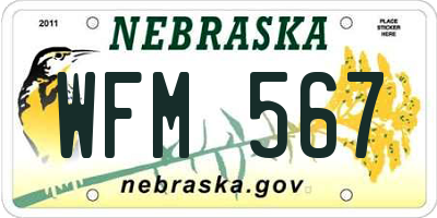 NE license plate WFM567