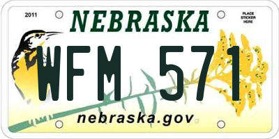 NE license plate WFM571