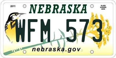 NE license plate WFM573