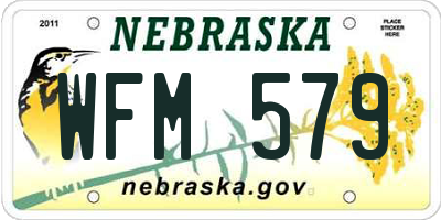 NE license plate WFM579