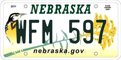 NE license plate WFM597