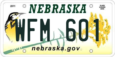 NE license plate WFM601