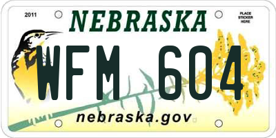 NE license plate WFM604