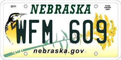 NE license plate WFM609