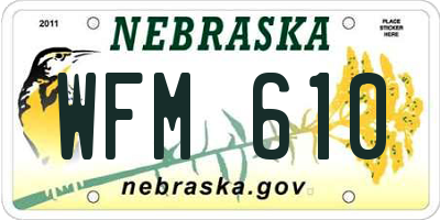 NE license plate WFM610