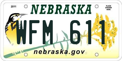 NE license plate WFM611