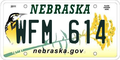 NE license plate WFM614