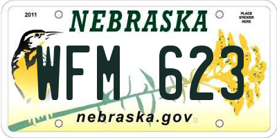 NE license plate WFM623