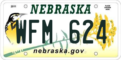 NE license plate WFM624