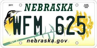 NE license plate WFM625