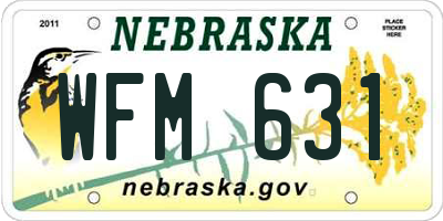 NE license plate WFM631
