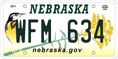 NE license plate WFM634