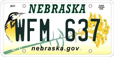 NE license plate WFM637