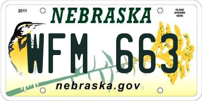 NE license plate WFM663