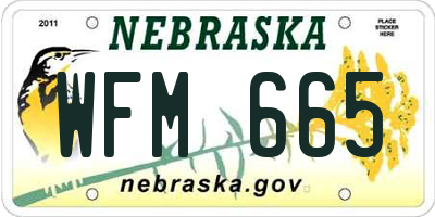 NE license plate WFM665