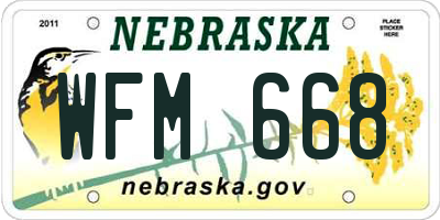 NE license plate WFM668