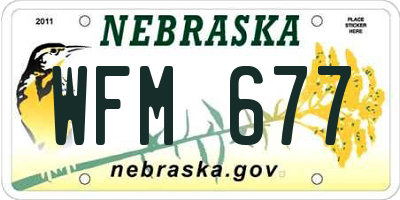 NE license plate WFM677