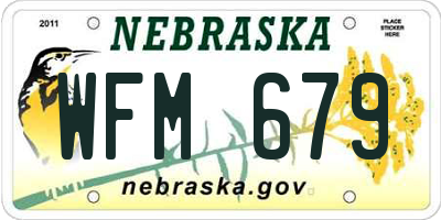 NE license plate WFM679