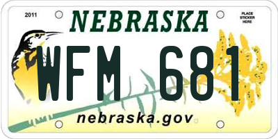NE license plate WFM681