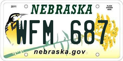 NE license plate WFM687