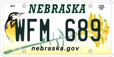 NE license plate WFM689