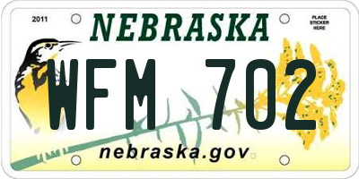 NE license plate WFM702