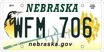 NE license plate WFM706