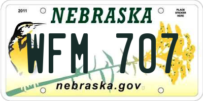 NE license plate WFM707