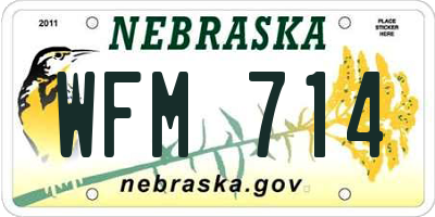 NE license plate WFM714
