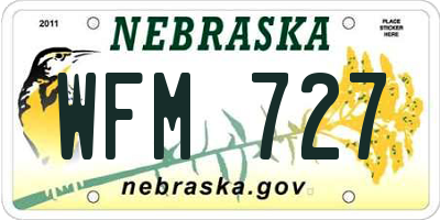 NE license plate WFM727