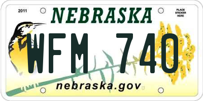 NE license plate WFM740