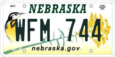 NE license plate WFM744