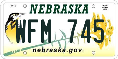 NE license plate WFM745