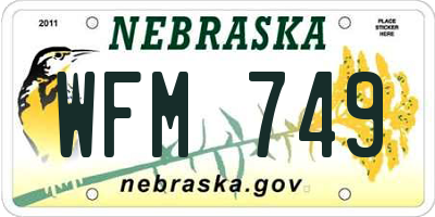 NE license plate WFM749
