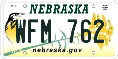 NE license plate WFM762