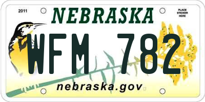 NE license plate WFM782