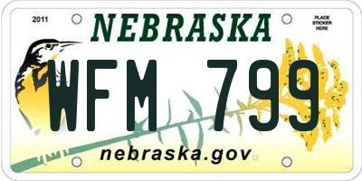 NE license plate WFM799