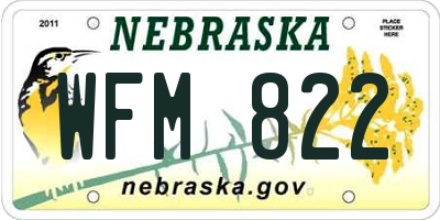 NE license plate WFM822