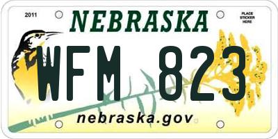 NE license plate WFM823