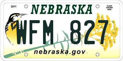 NE license plate WFM827