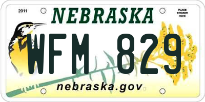 NE license plate WFM829