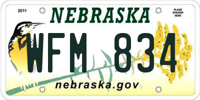 NE license plate WFM834