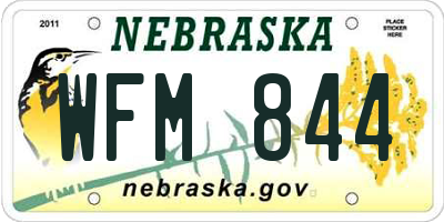 NE license plate WFM844