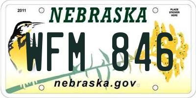 NE license plate WFM846
